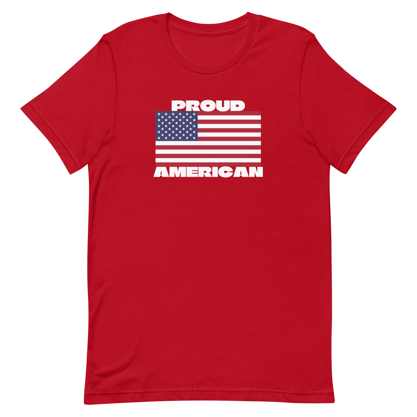 PROUD AMERICAN FLAG-WHITE LETTERING