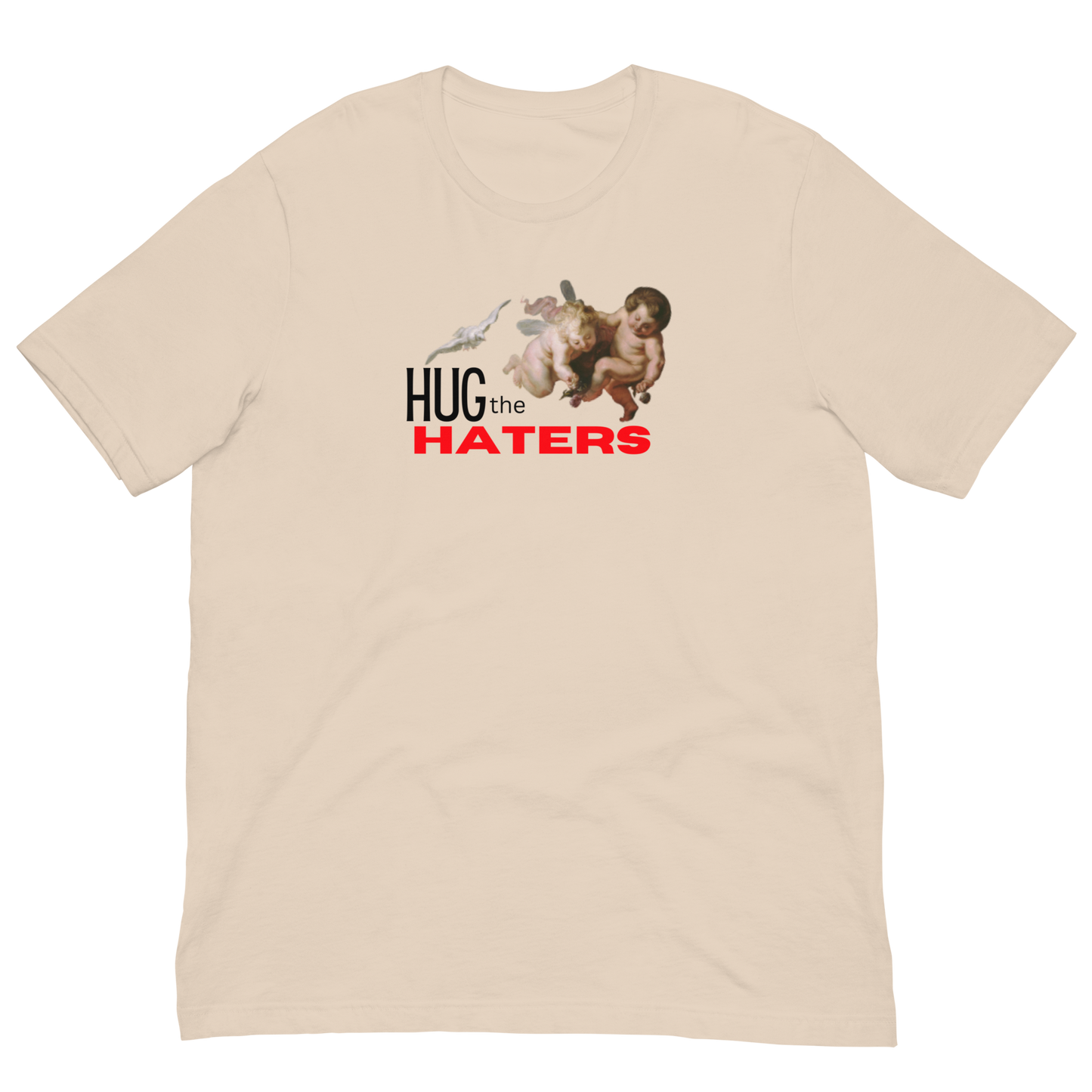 HUG THE HATERS/HAPPY ANGELS-BLACK/RED LETTERING