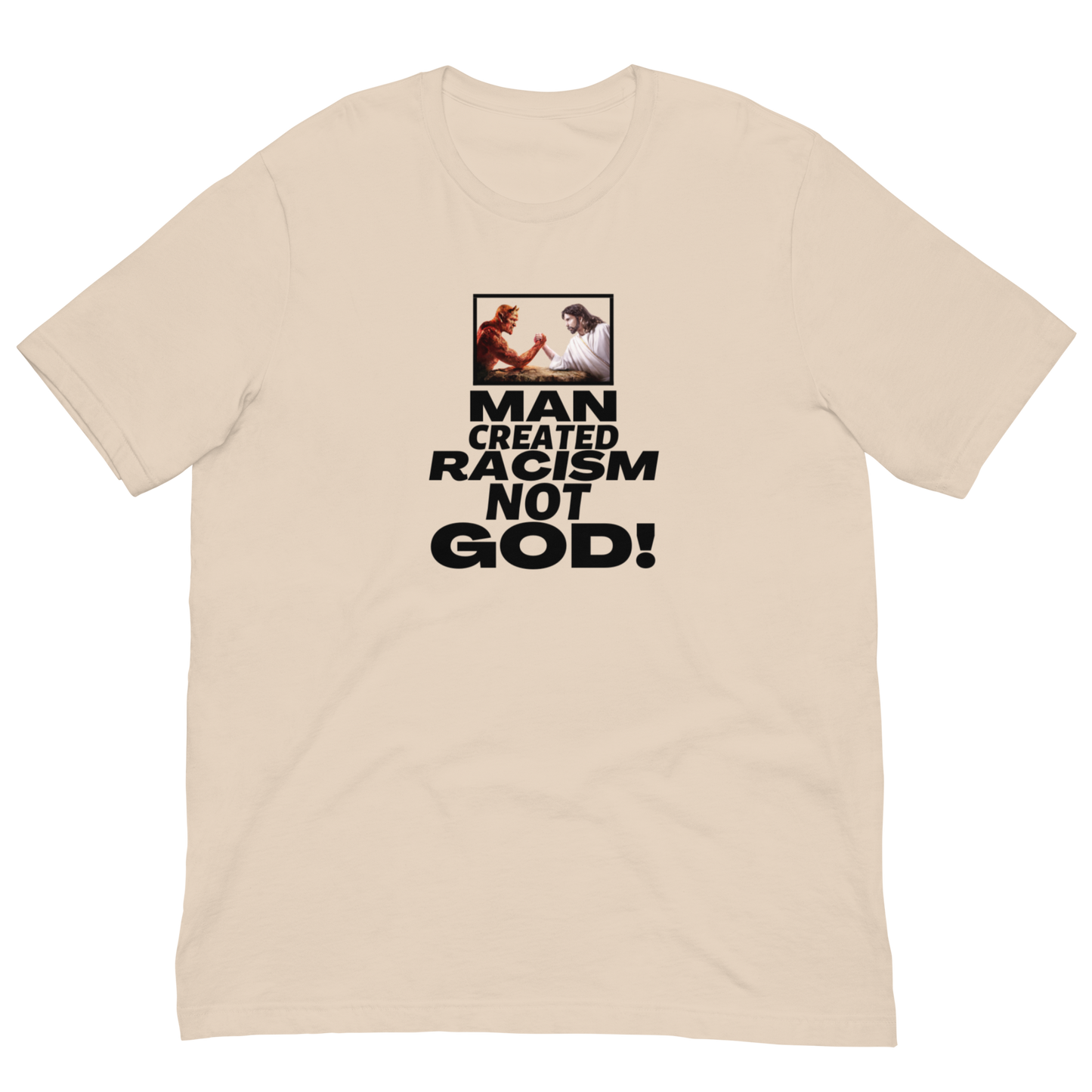 RACIST MAN/NOT GOD-BLACK LETTERING