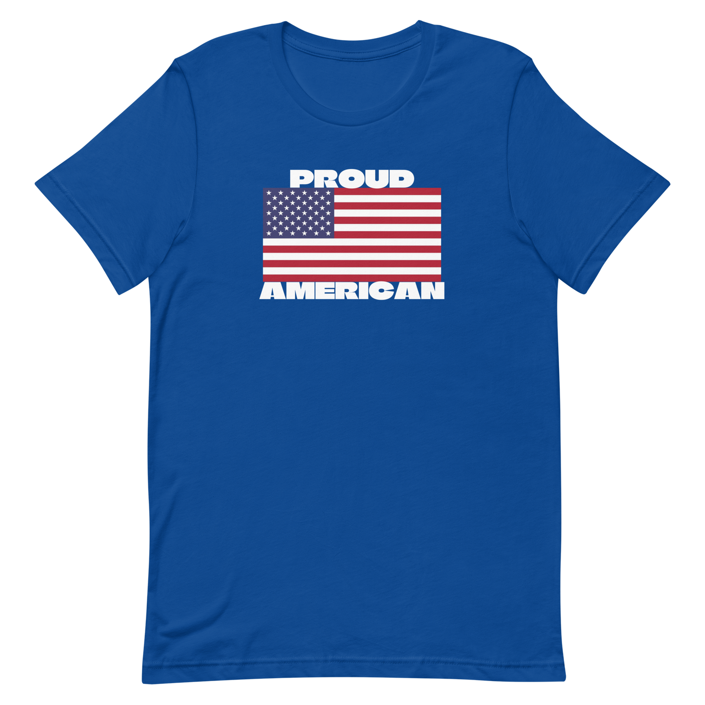 PROUD AMERICAN FLAG-WHITE LETTERING
