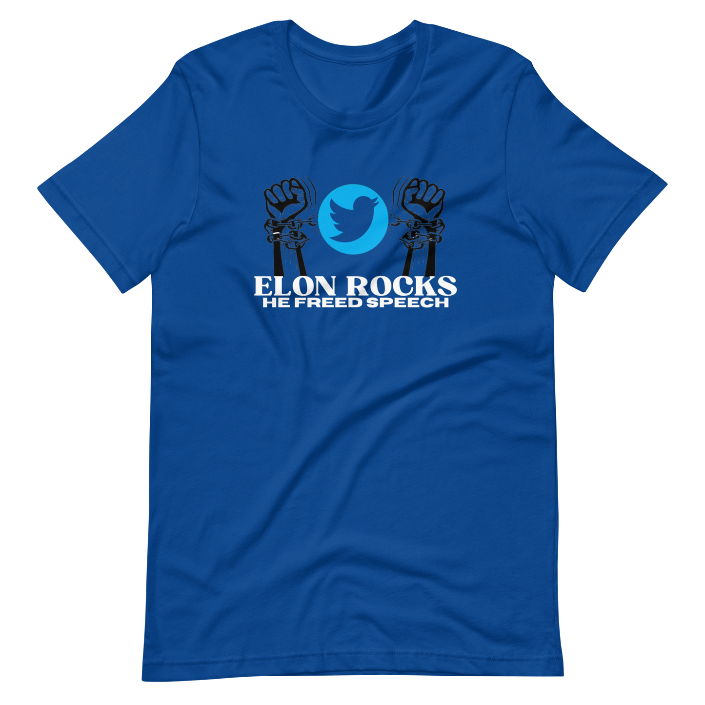 ELON ROCKS/HE FREED SPEECH-WHITE LETTERING