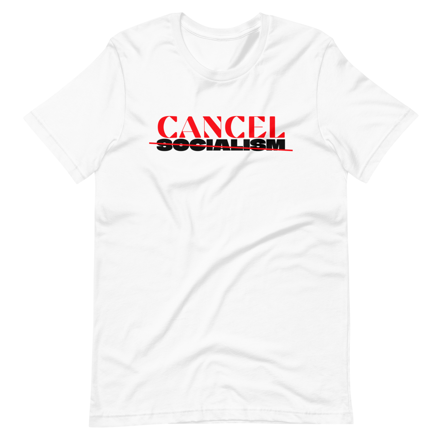 CANCEL SOCIALISM-RED/BLACK LETTERING