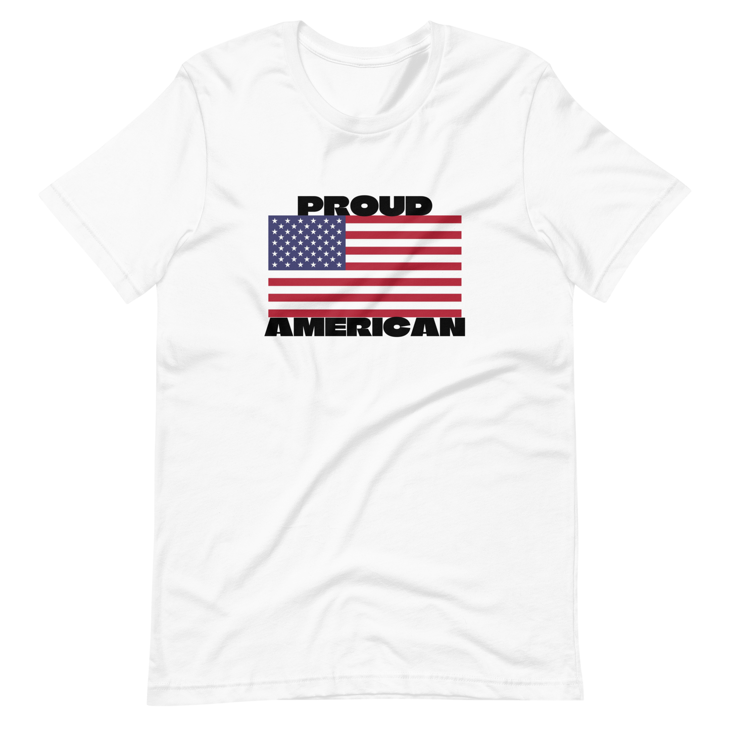 PROUD AMERICAN FLAG-BLACK LETTERING
