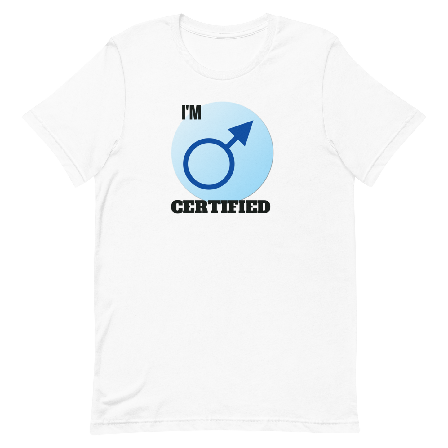 CERTIFIED MALE-BLACK LETTERING