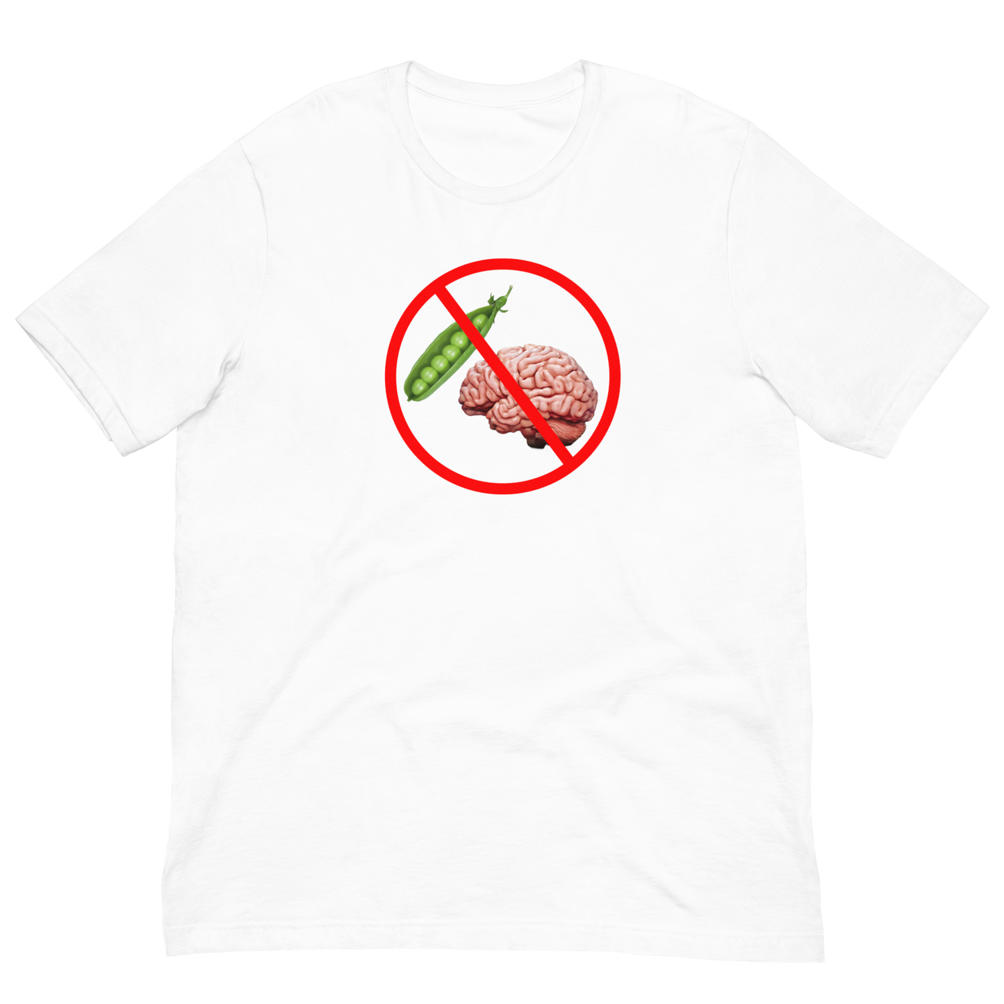 NO PEA BRAINS ALLOWED-BLACK/RED LETTERING