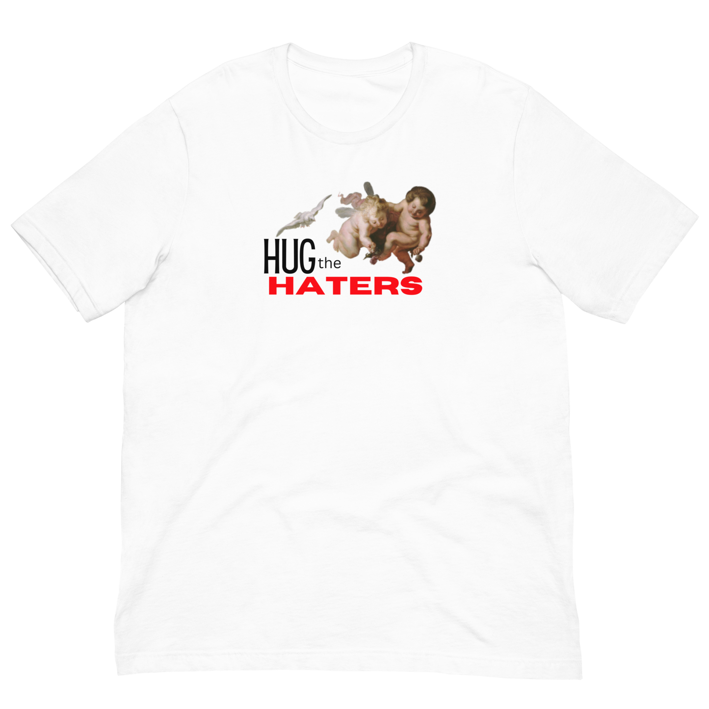 HUG THE HATERS/HAPPY ANGELS-BLACK/RED LETTERING