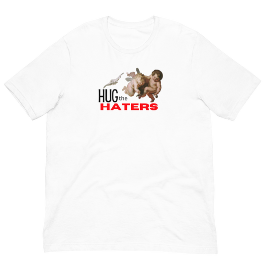 HUG THE HATERS/HAPPY ANGELS-BLACK/RED LETTERING