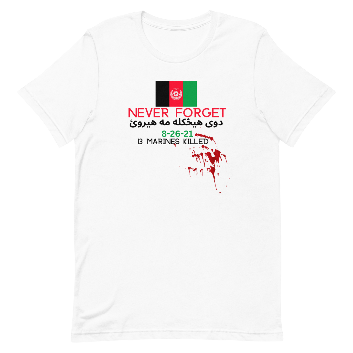 NEVER FORGET AFGHANISTAN-BLACK LETTERING