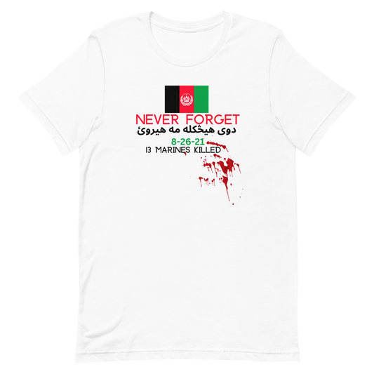 NEVER FORGET AFGHANISTAN-BLACK LETTERING