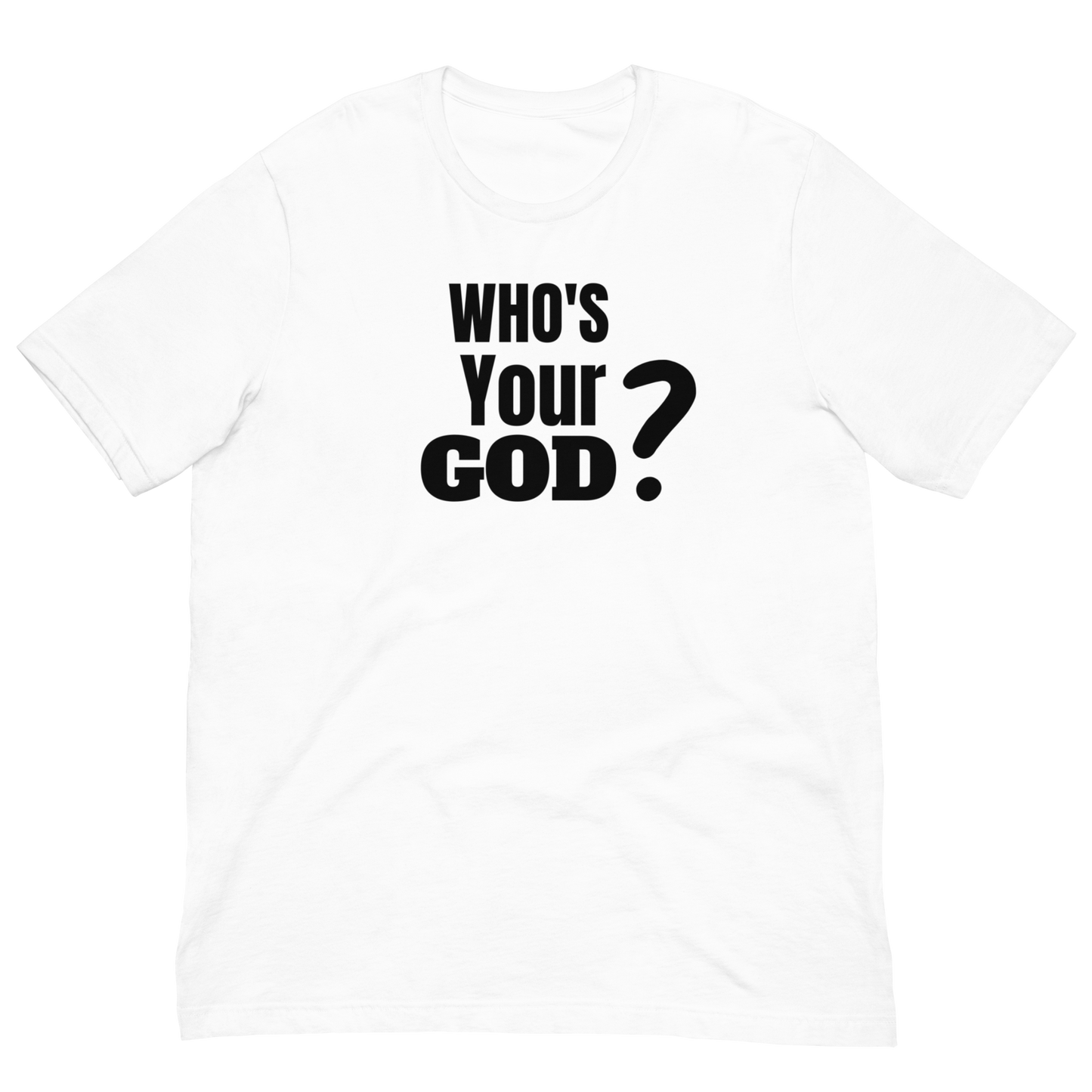 WHO'S YOUR GOD-BLACK LETTERING