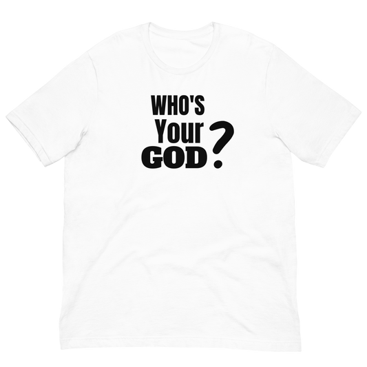 WHO'S YOUR GOD-BLACK LETTERING