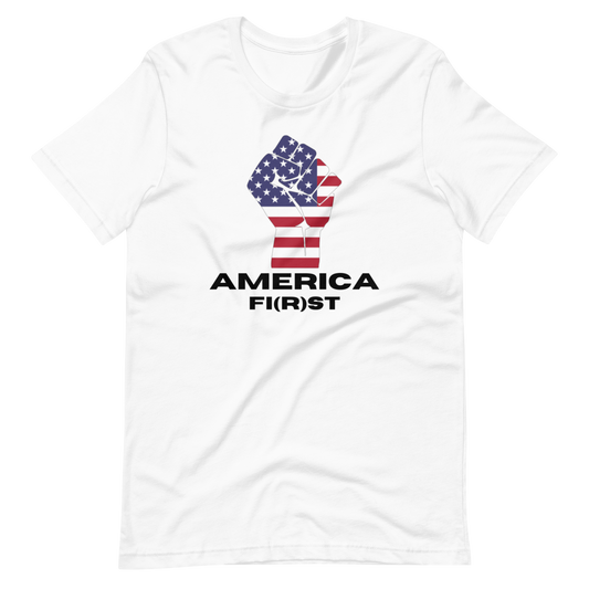 AMERICA FI(R)ST-BLACK LETTERING